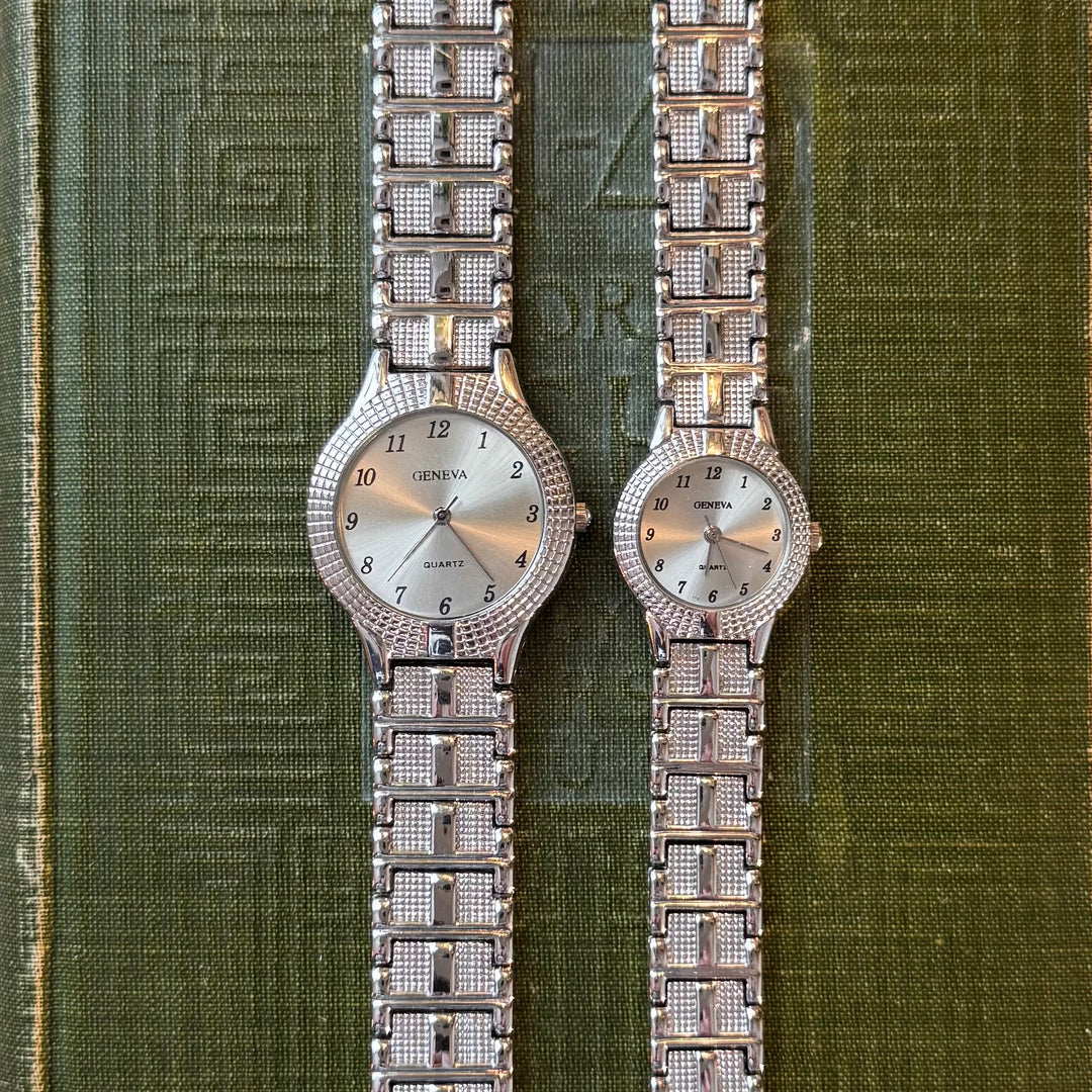 Silver Matching Men & Women Watches
