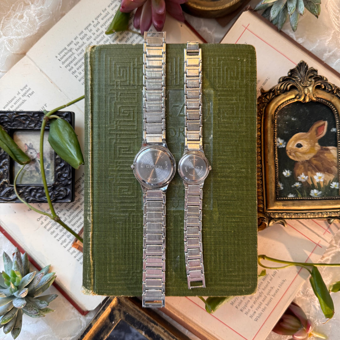 Silver Matching Men & Women Watches