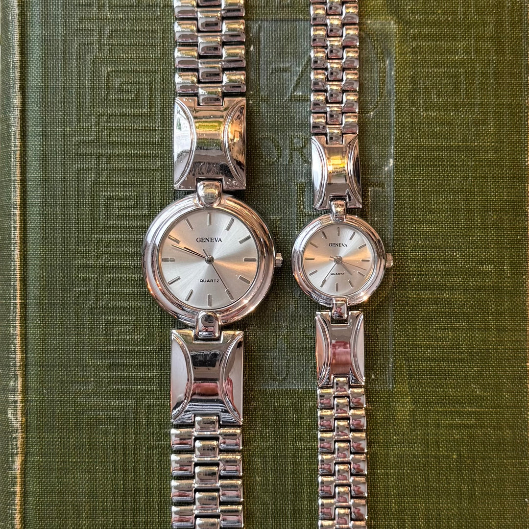 Silver Matching Men & Women Watches