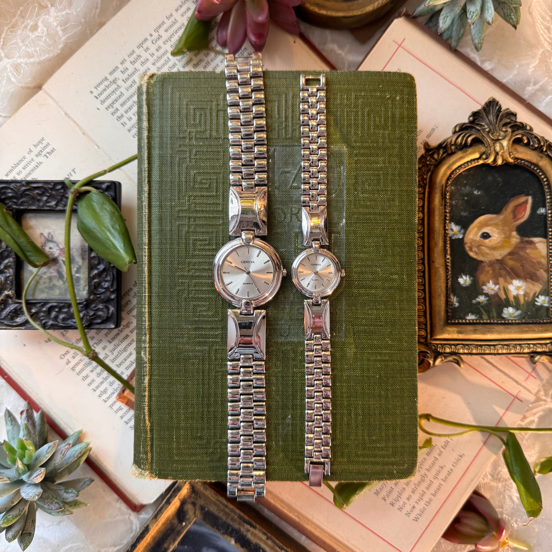 Silver Matching Men & Women Watches