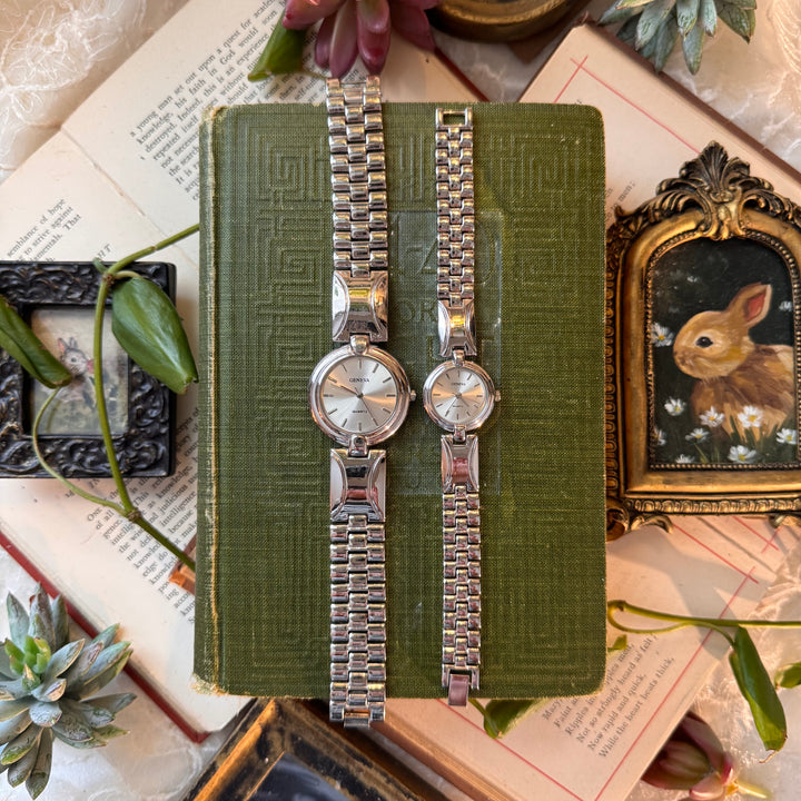 Silver Matching Men & Women Watches