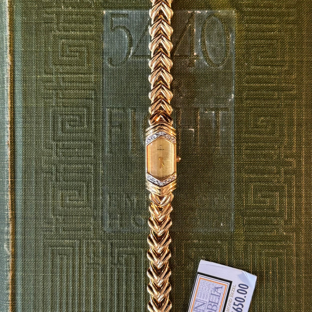 Gold Watch with Genuine Diamond Bezel Watch; Retails For $650