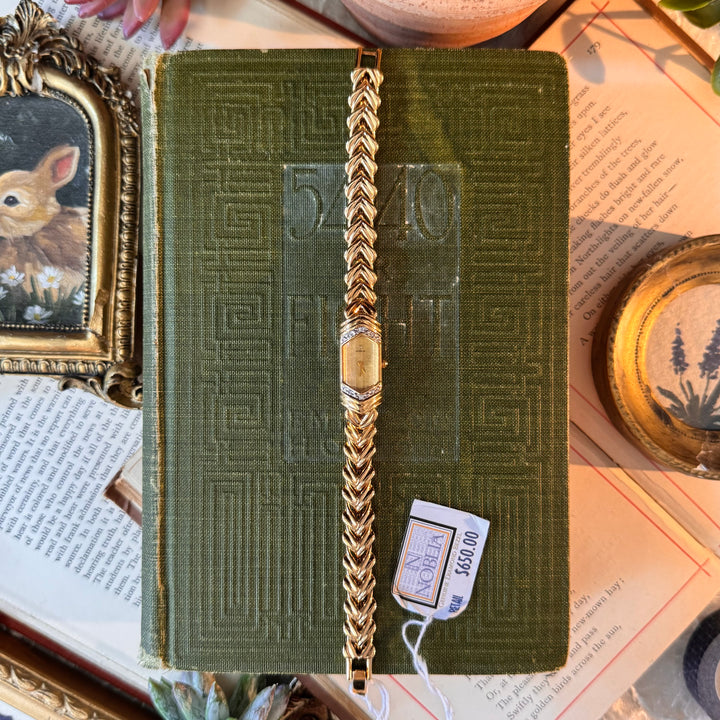 Gold Watch with Genuine Diamond Bezel Watch; Retails For $650