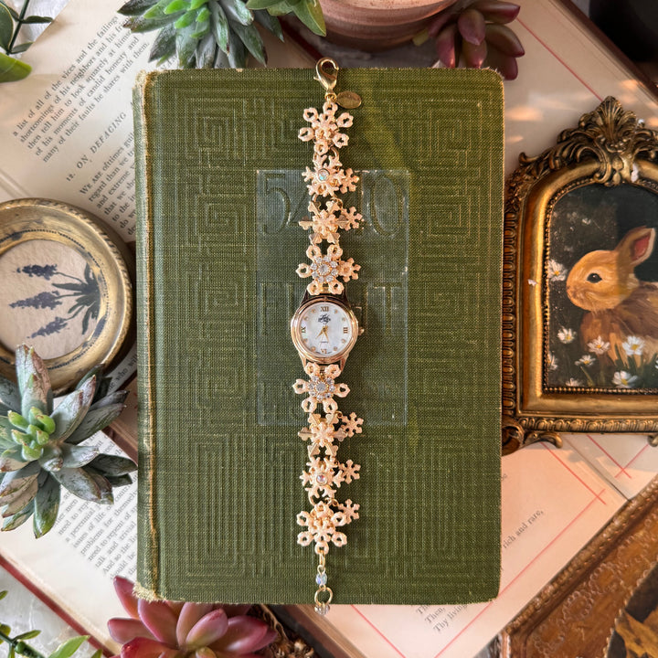 Gold Kirks Folly Snowflake Charm Watch