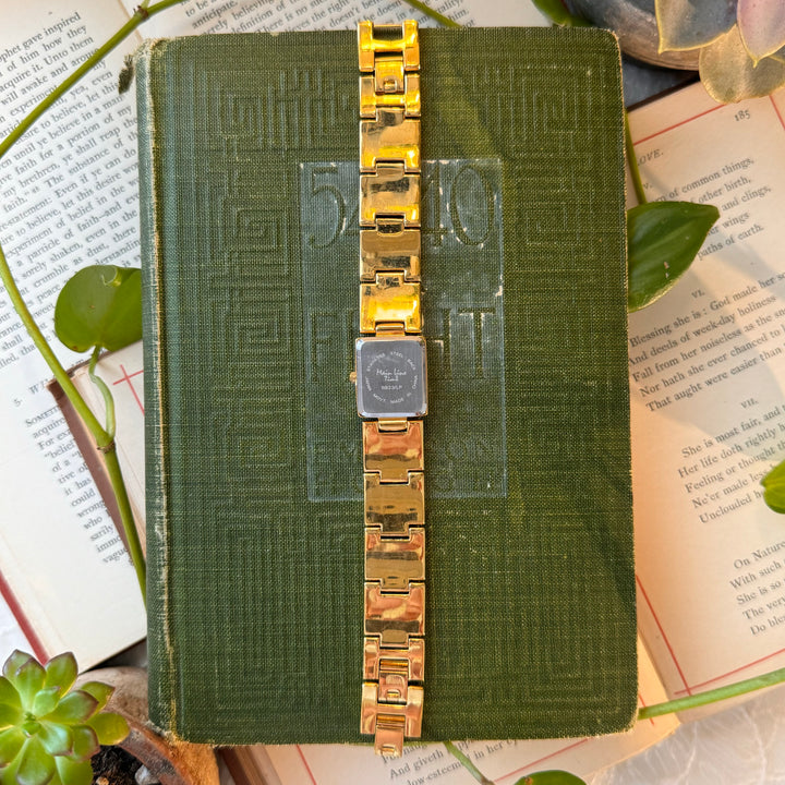 Gold Watch with Blue Lapis Stones