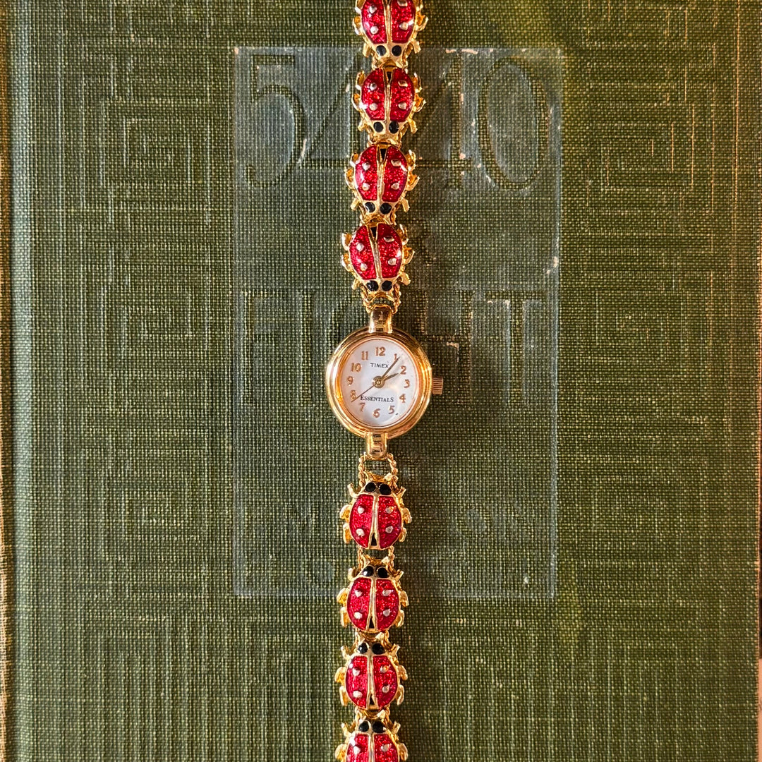 Repurposed Gold Lady Bug Watch