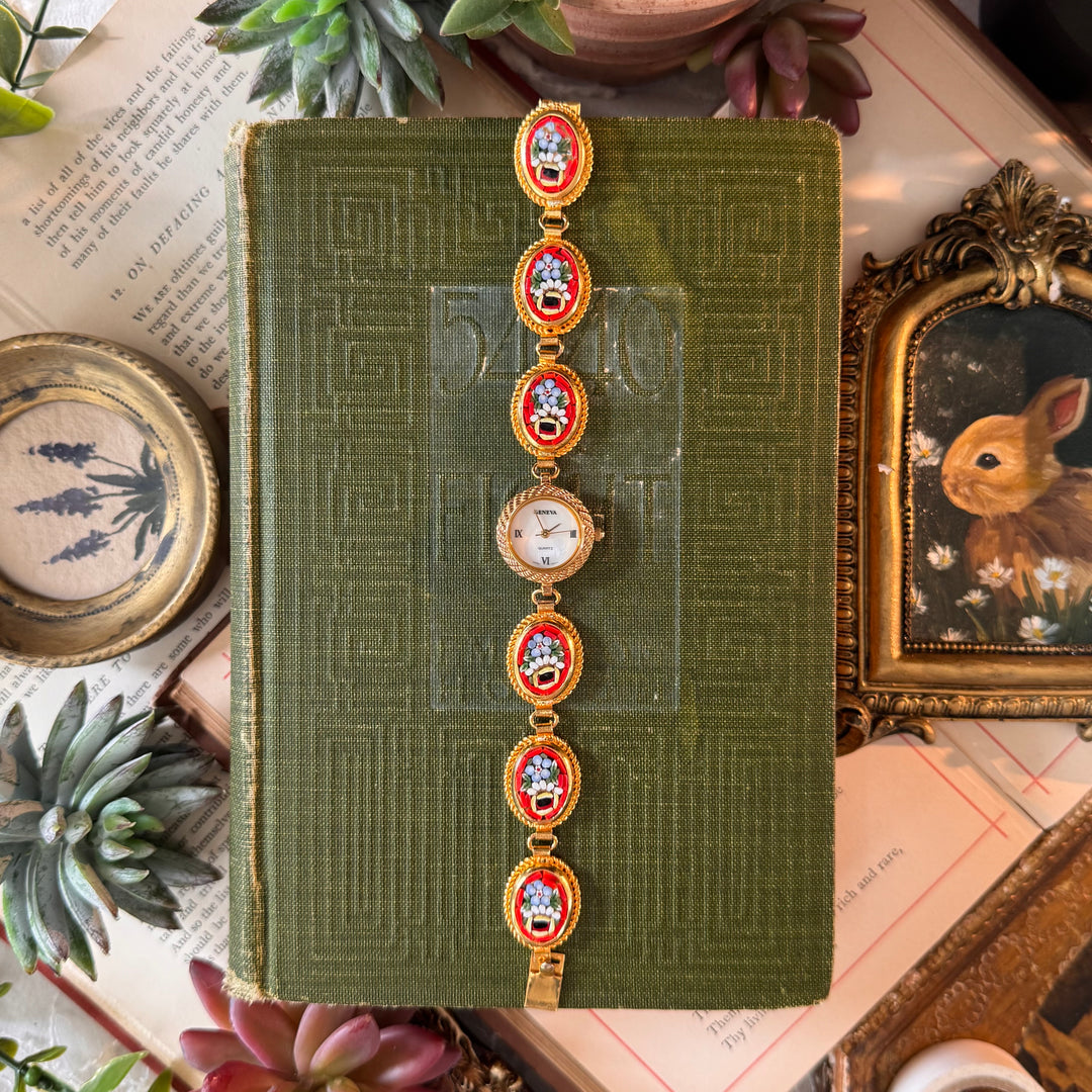 Repurposed Gold Italian Micro Mosaic Watch