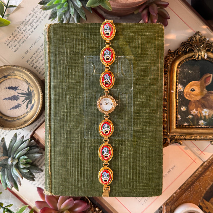 Repurposed Gold Italian Micro Mosaic Watch