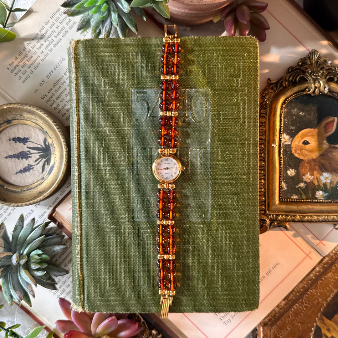 Gold Lee Sands Beaded Watch