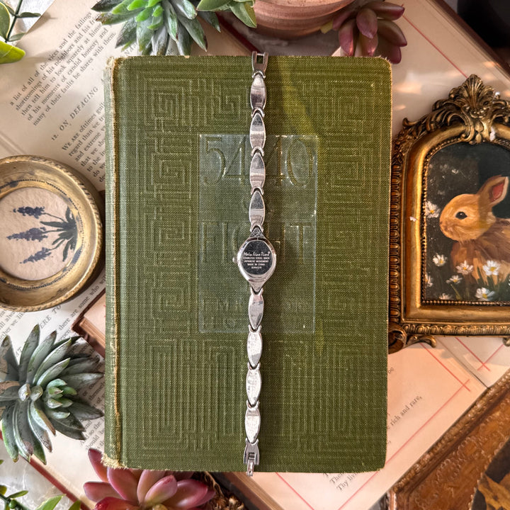Silver Watch with Multicolored Cabochon Stones
