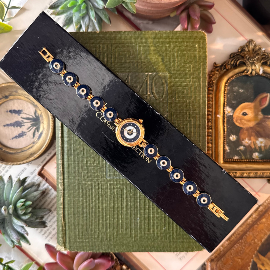 Extremely Rare Gold Joan Rivers Flippable Evil Eye Watch