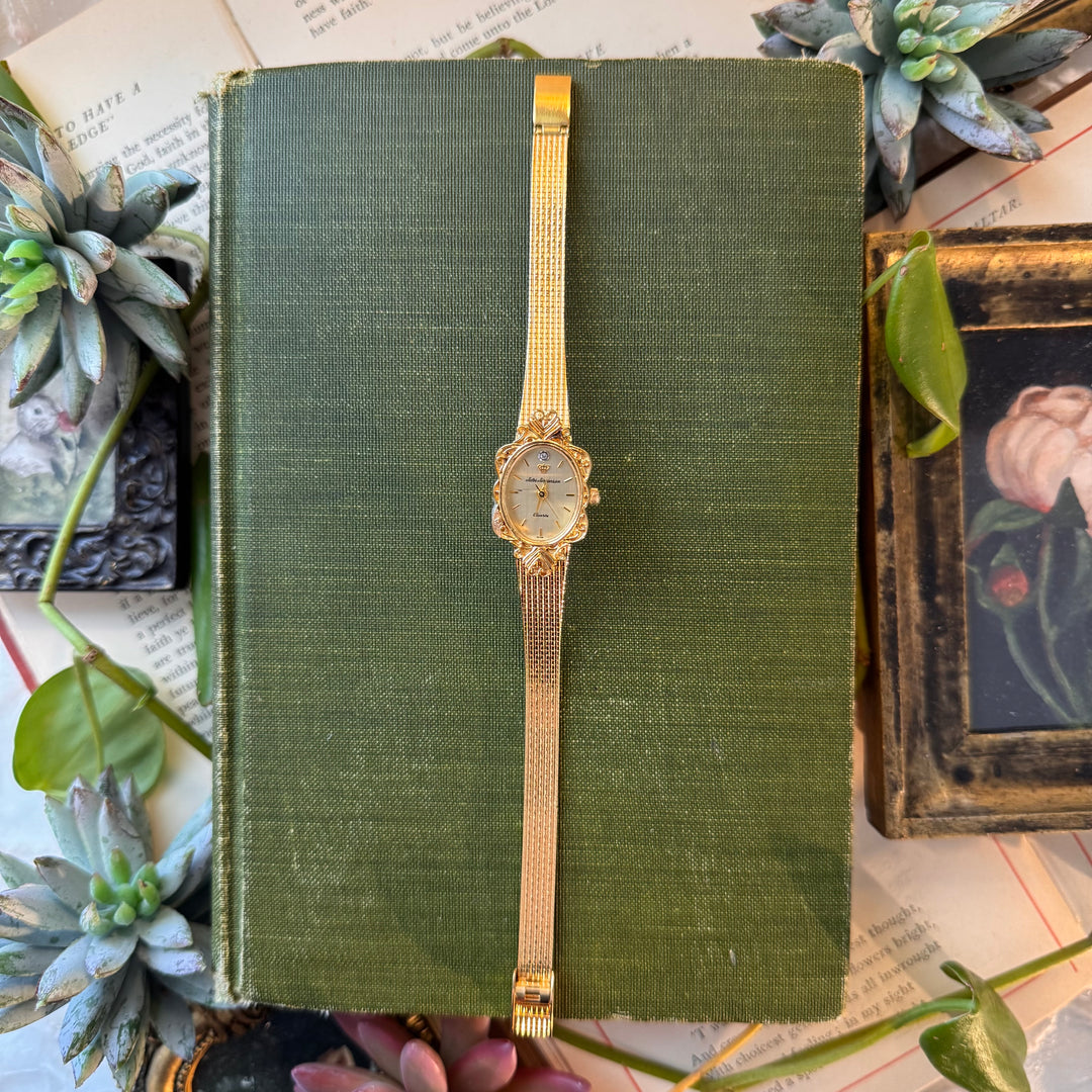 Gold Jules Jurgensen Watch with Genuine Diamond Center