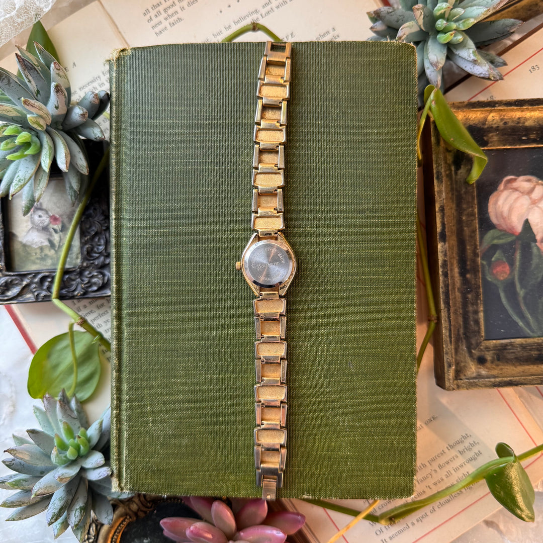Gold Watch with Rhinestones