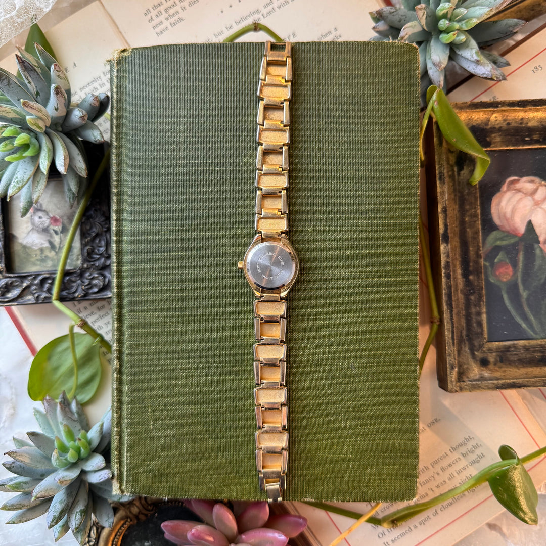 Gold Watch with Rhinestones