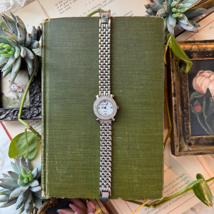 Silver Watch with Rhinestones