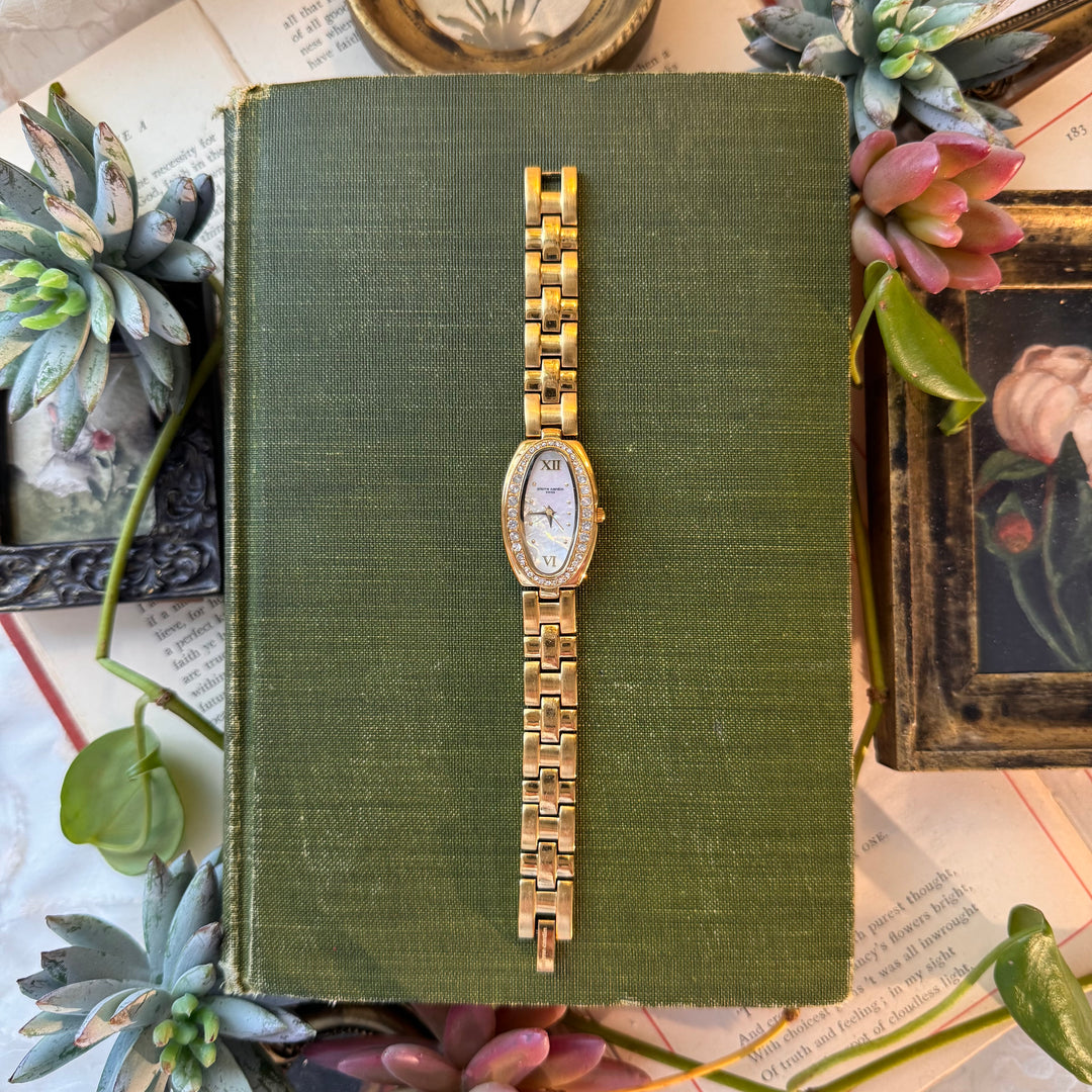 Gold Watch with Rhinestones