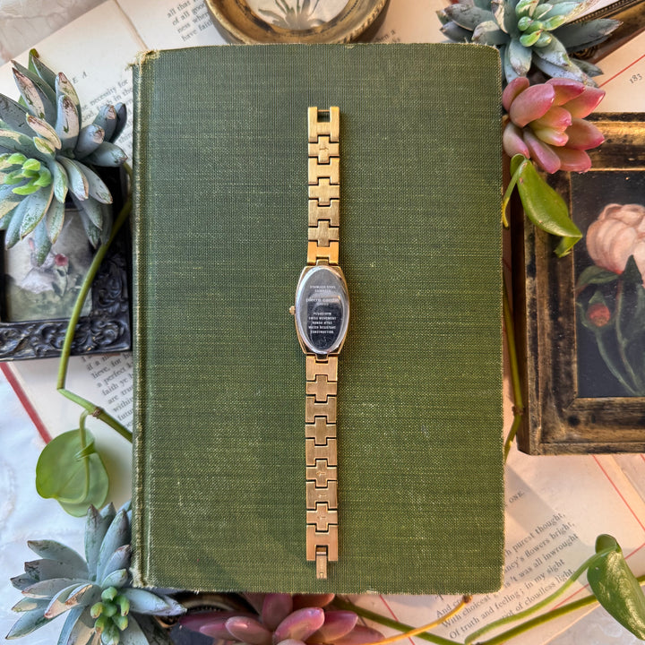 Gold Watch with Rhinestones