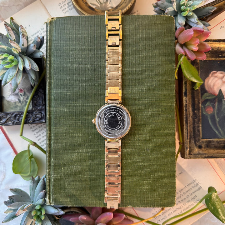 Gold Watch with Rhinestones