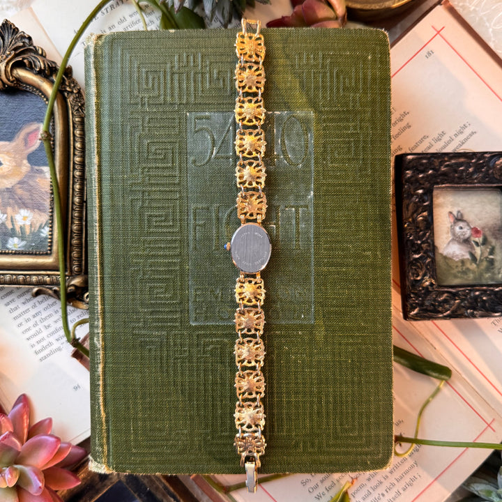 Gold Watch with Turquoise Stones