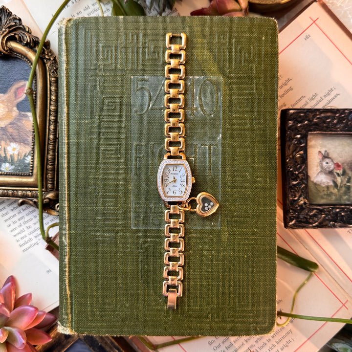 Gold Watch with Rhinestones
