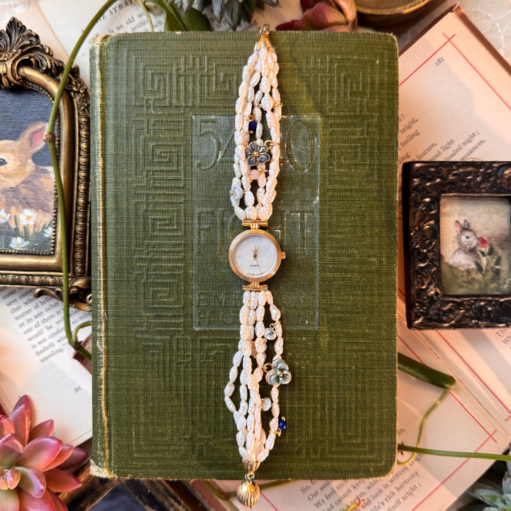 Gold Pearl String Watch