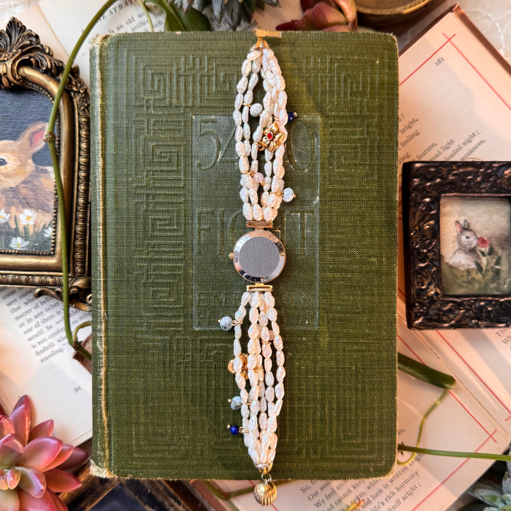 Gold Pearl String Watch