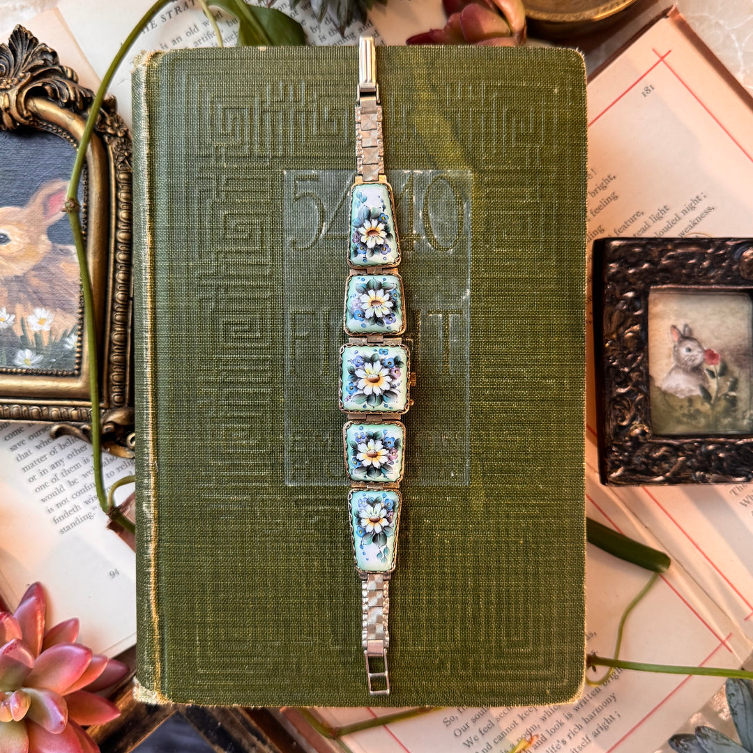 Rare Gold Hand Painted Enamel Watch